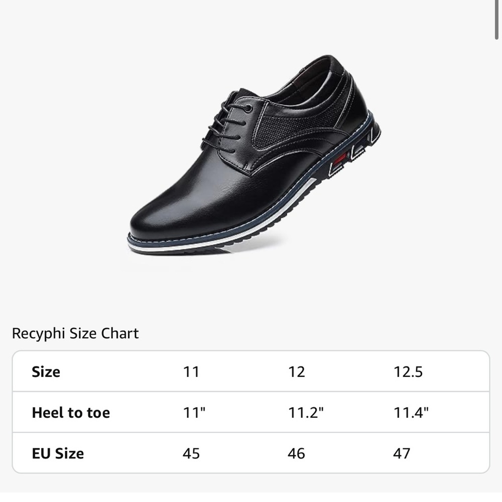 Men’s Dress Shoes Casual Business Oxford Derby Orthopedic Leather Comfort 12.5‎ - Picture 7 of 9